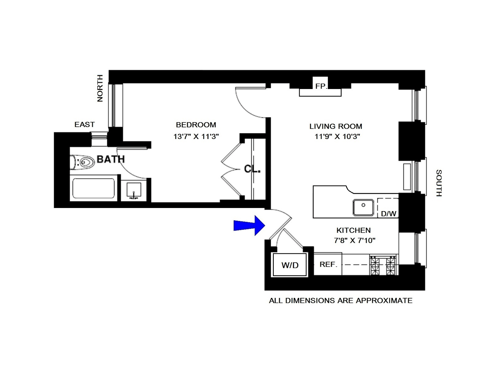 Floorplan for 351 East 58th Street, 3F