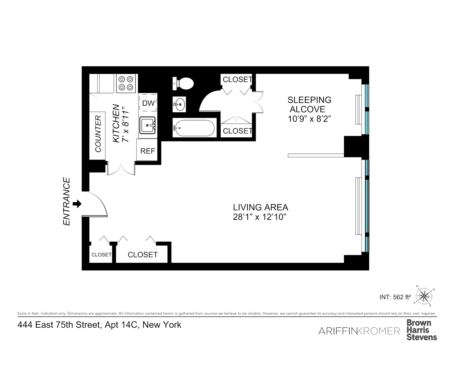 Floorplan for 444 East 75th Street, 14C