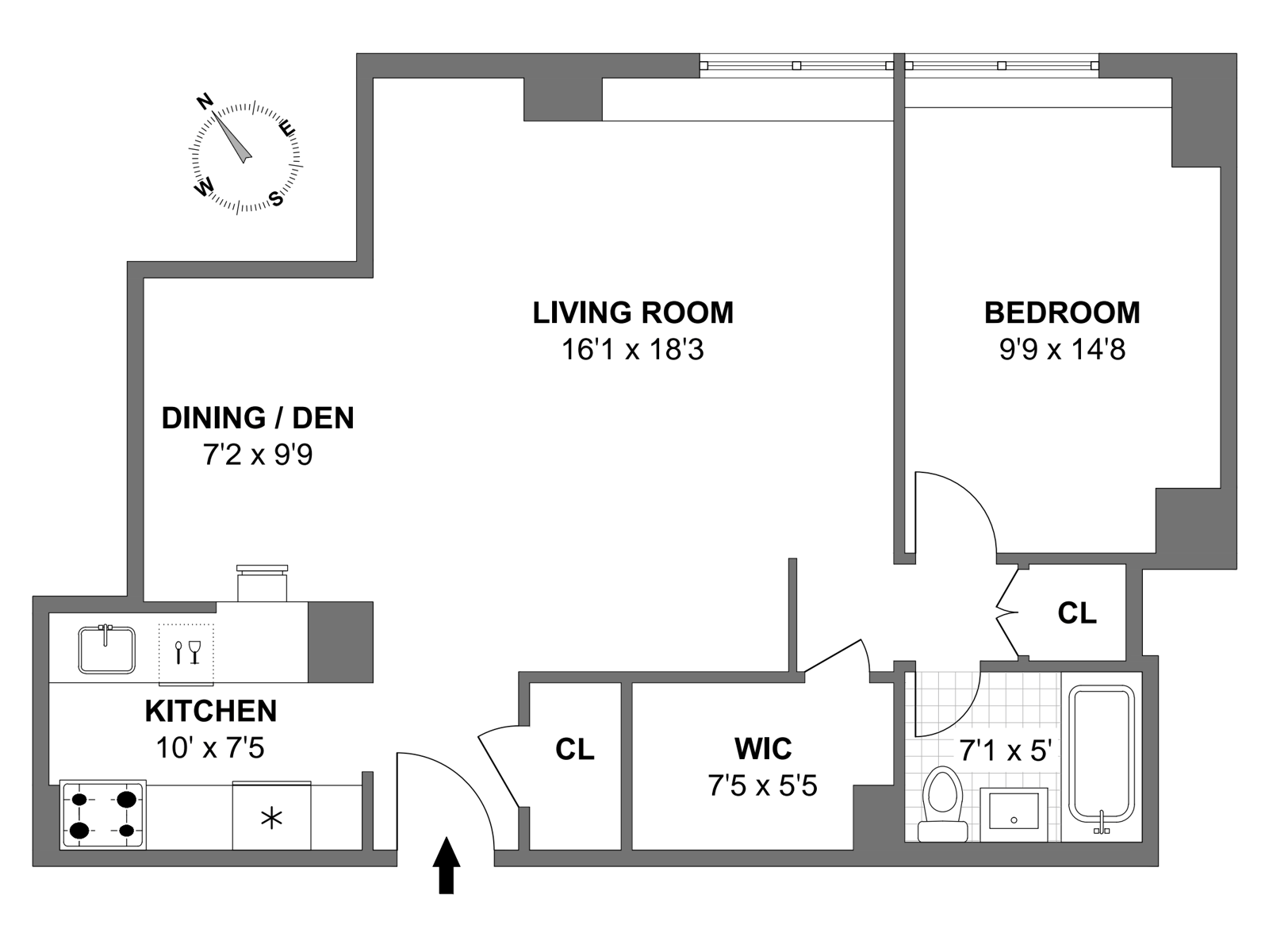 Floorplan for 155 West 68th Street, 1117