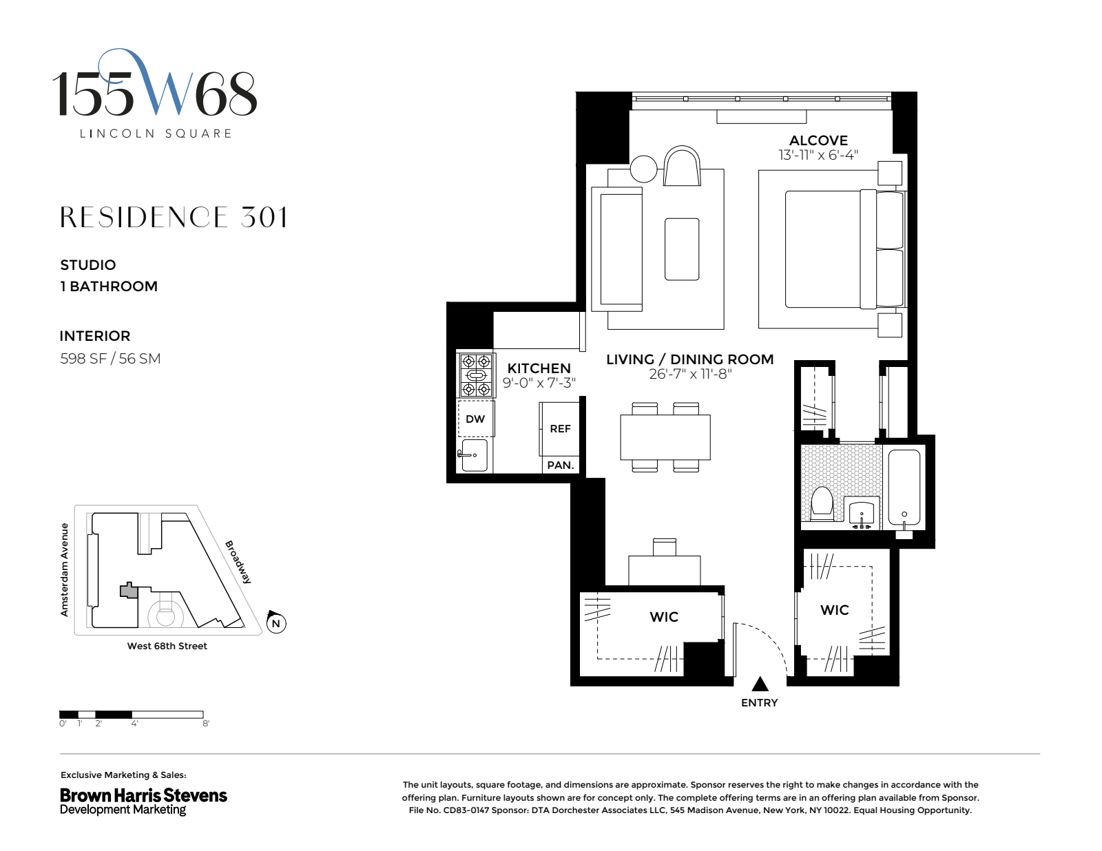 Floorplan for 155 West 68th Street, 301