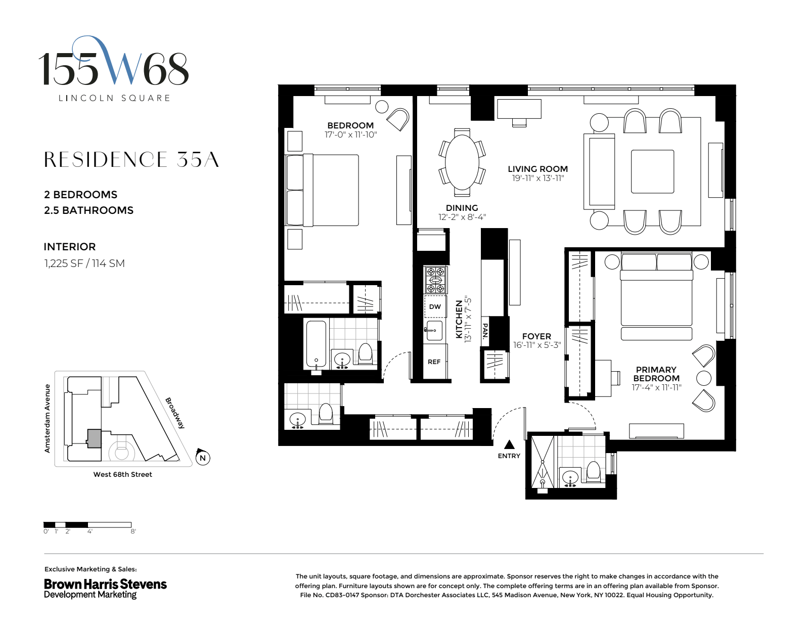 Floorplan for 155 West 68th Street, 35A