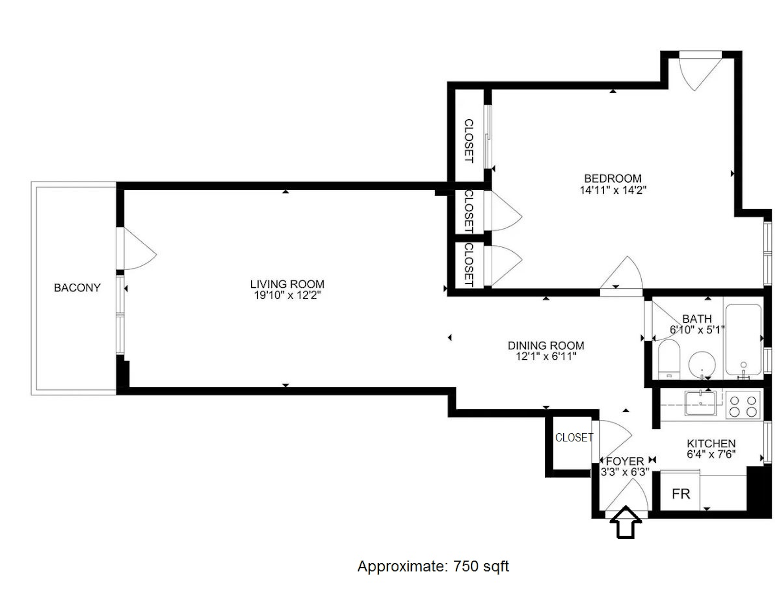 Floorplan for 83 -40 Austin Street, 6J