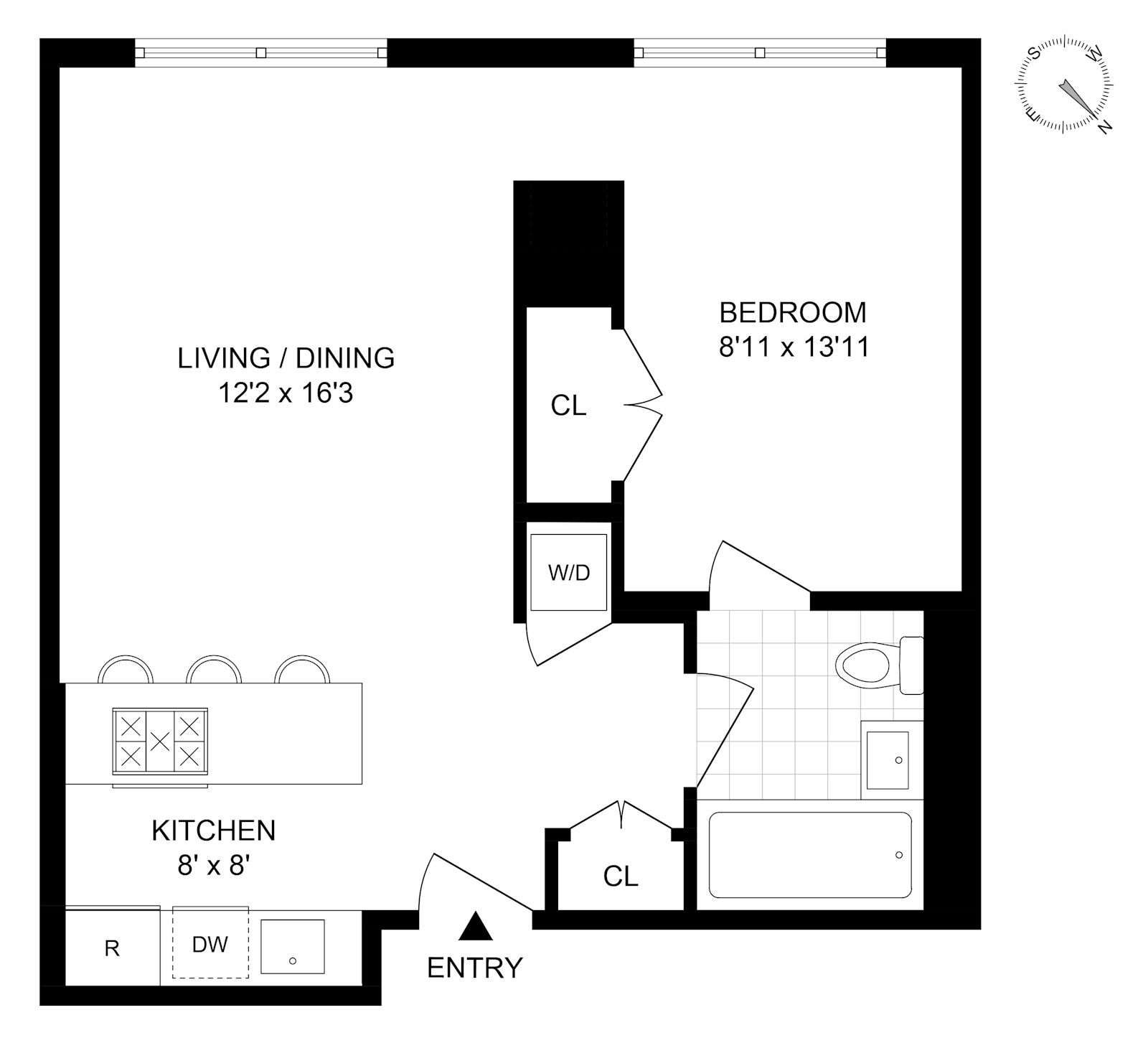 Floorplan for 135 North 11th Street, 2B