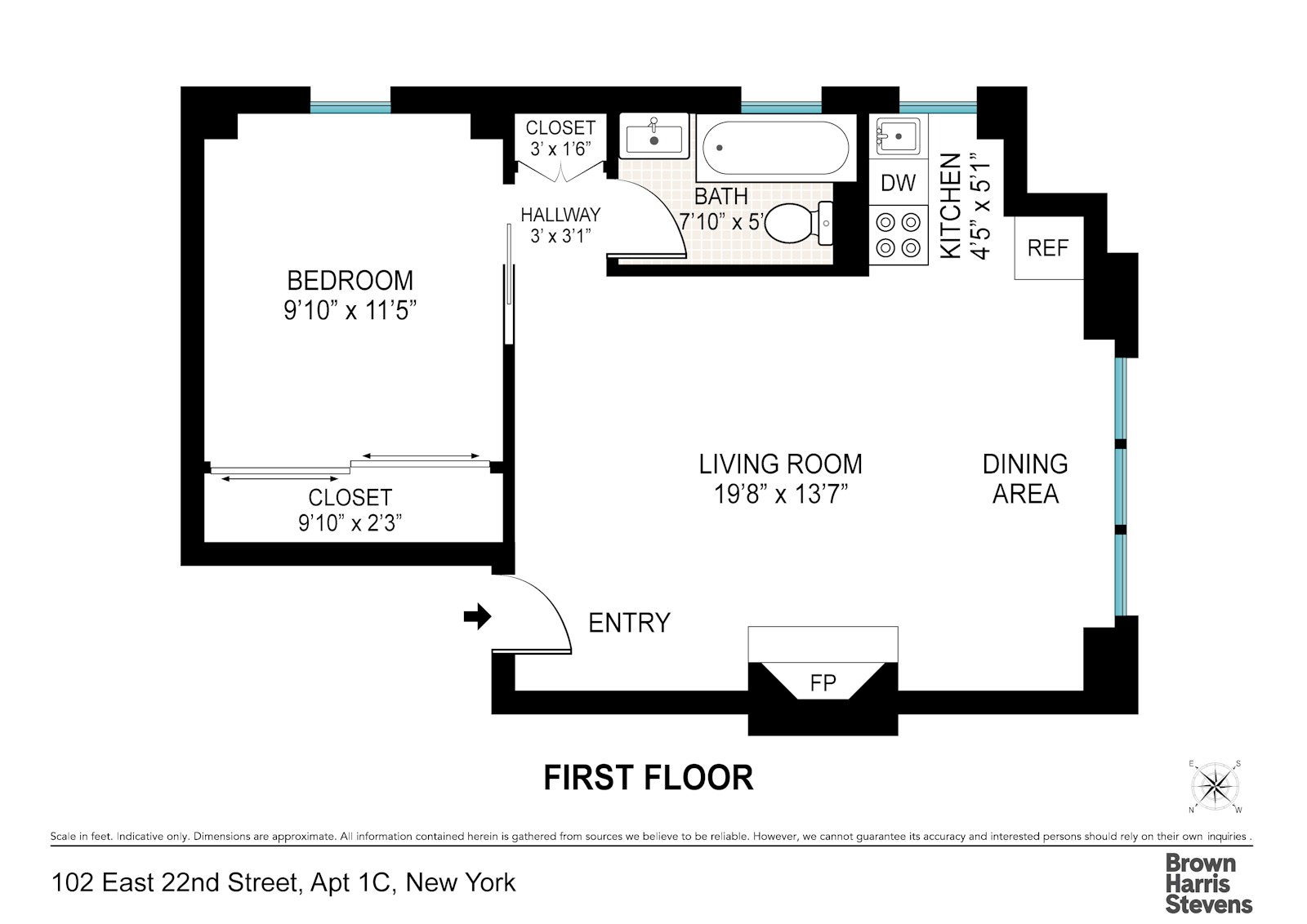 Floorplan for 102 East 22nd Street, 1C