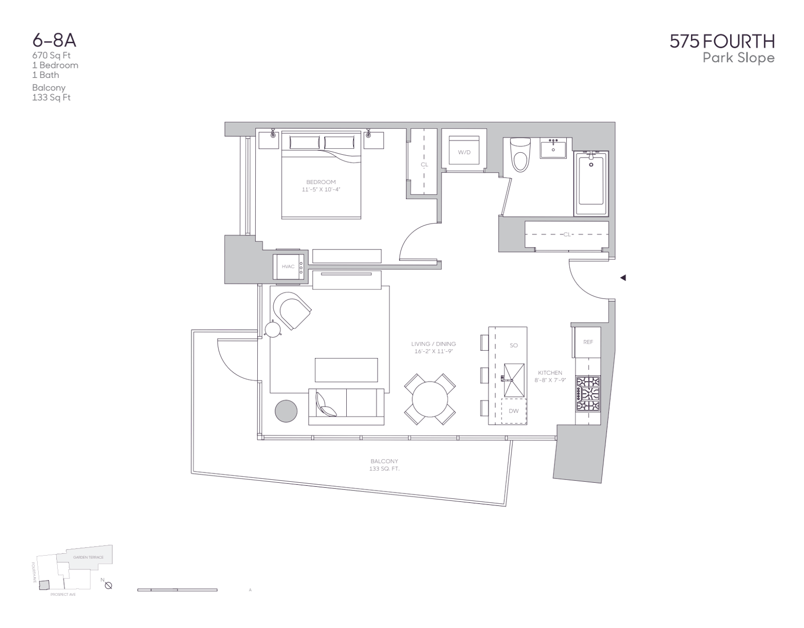 Floorplan for 575 Fourth Avenue, 6A