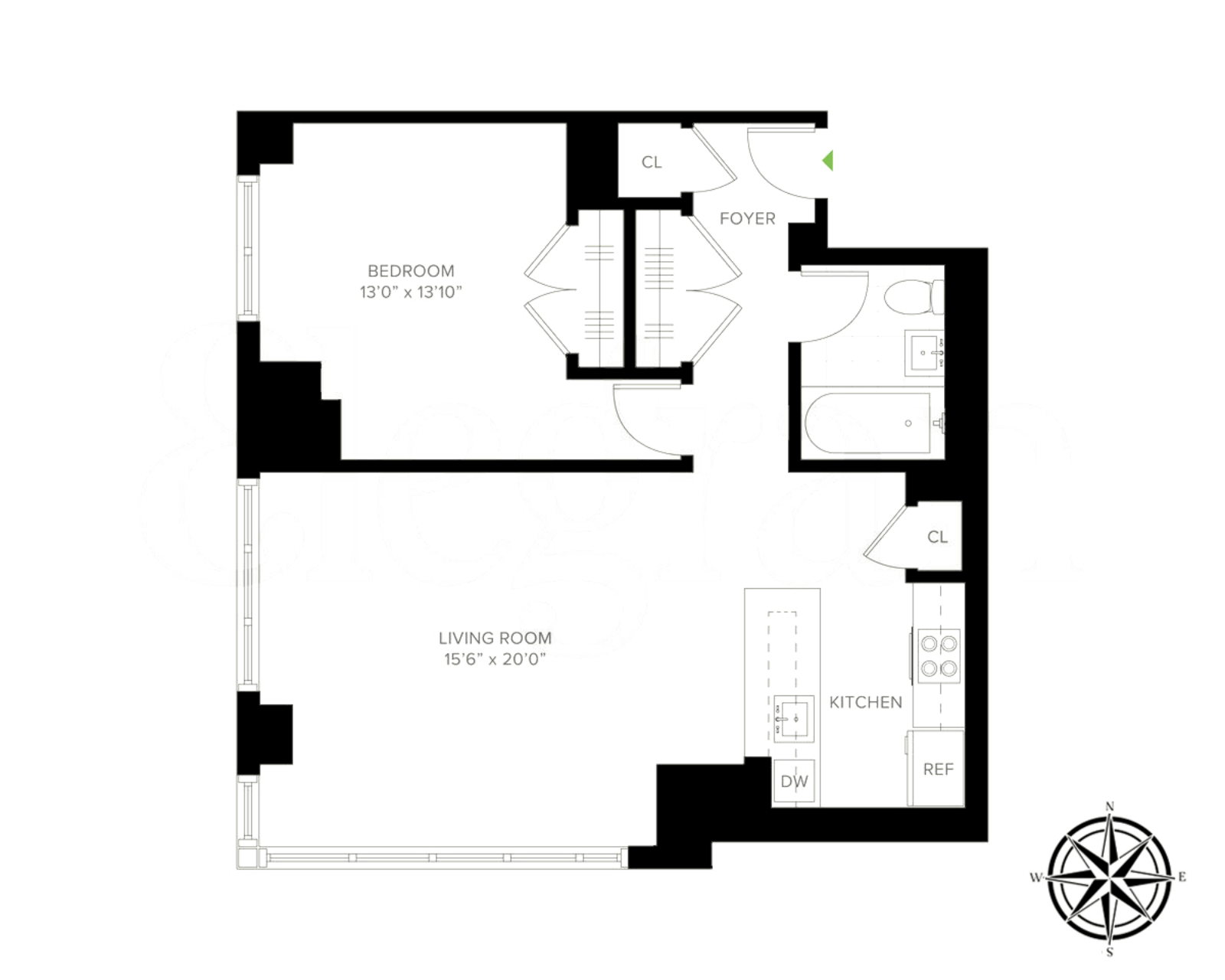 Floorplan for 350 West 42nd Street, 59A