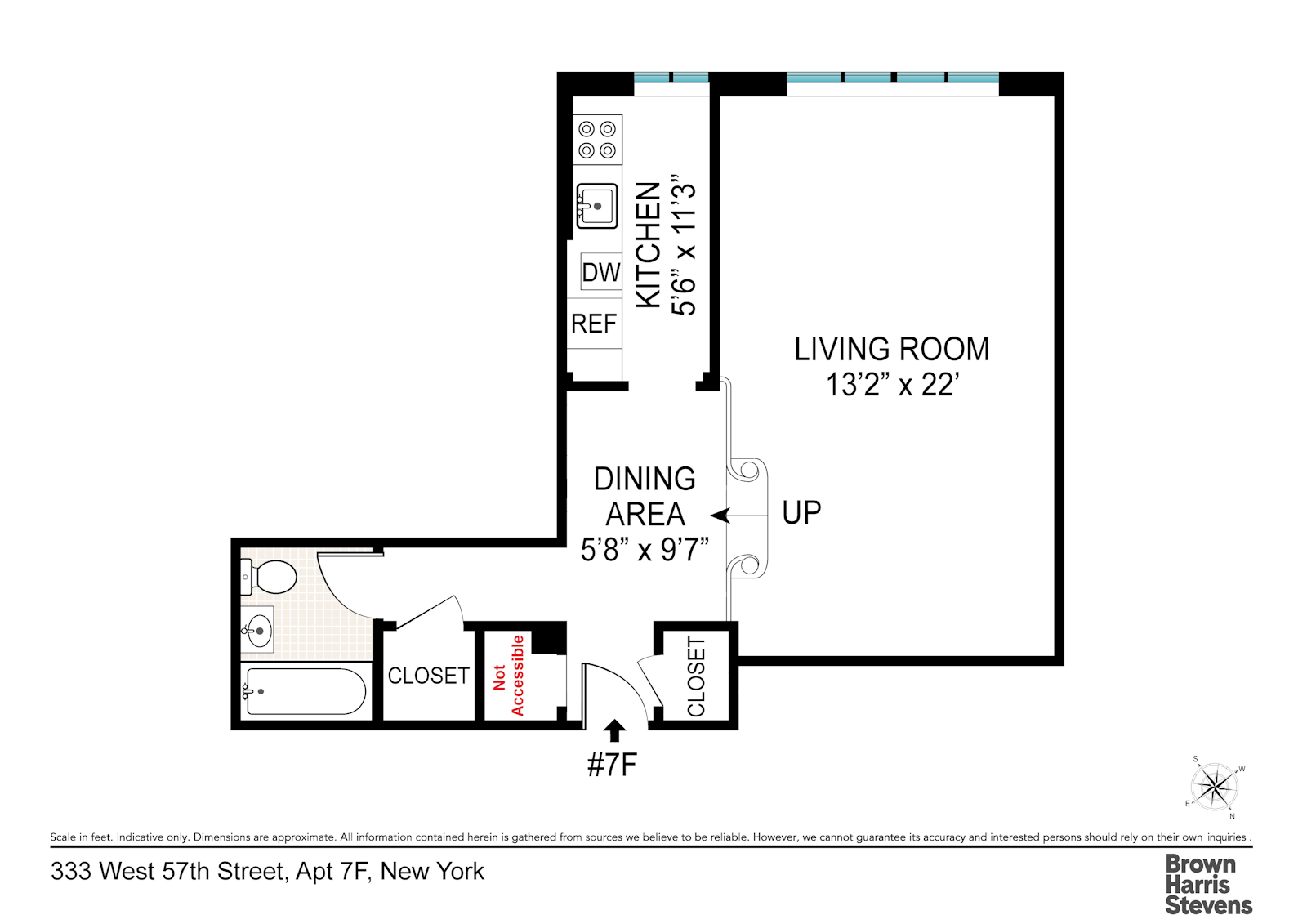 Floorplan for 333 West 57th Street, 7F