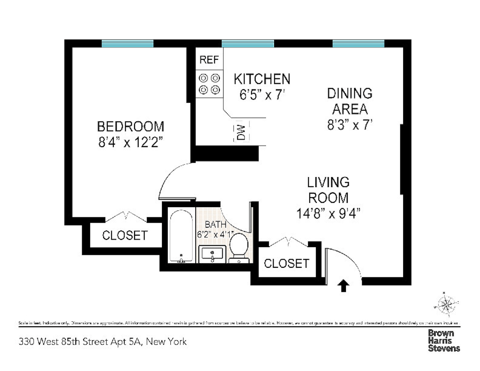 Floorplan for 330 West 85th Street, 6A