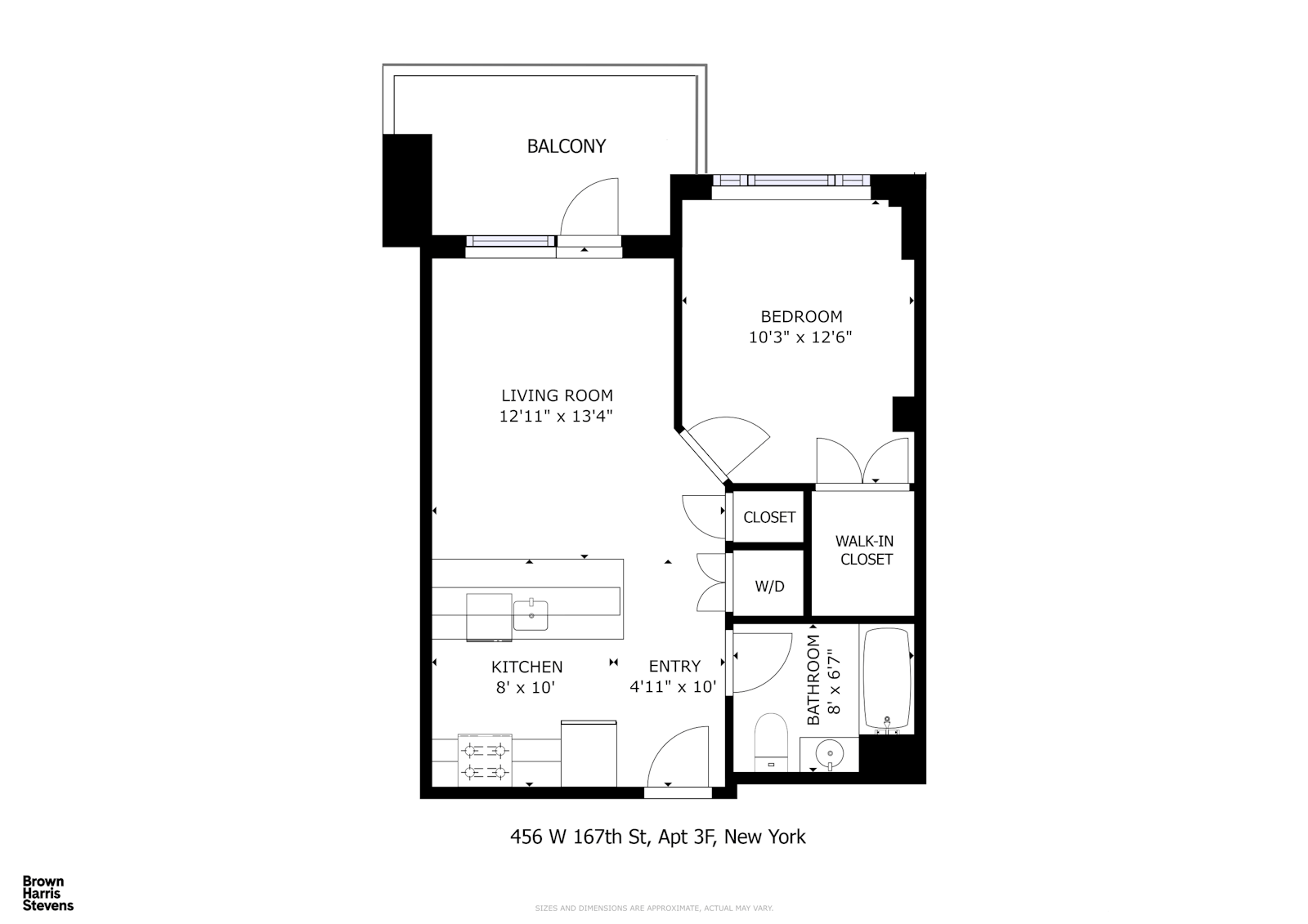 Floorplan for 456 West 167th Street, 3F