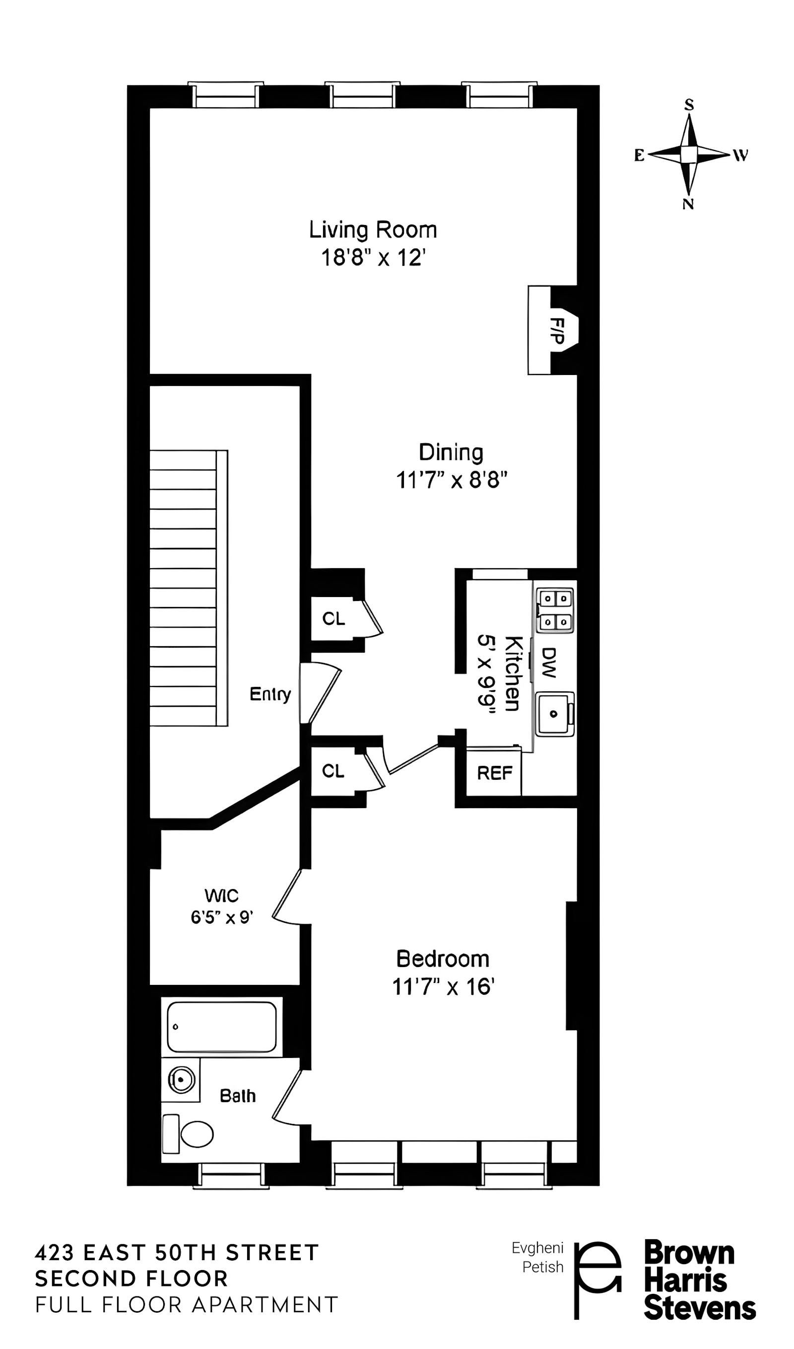 Floorplan for 423 East 50th Street, 2
