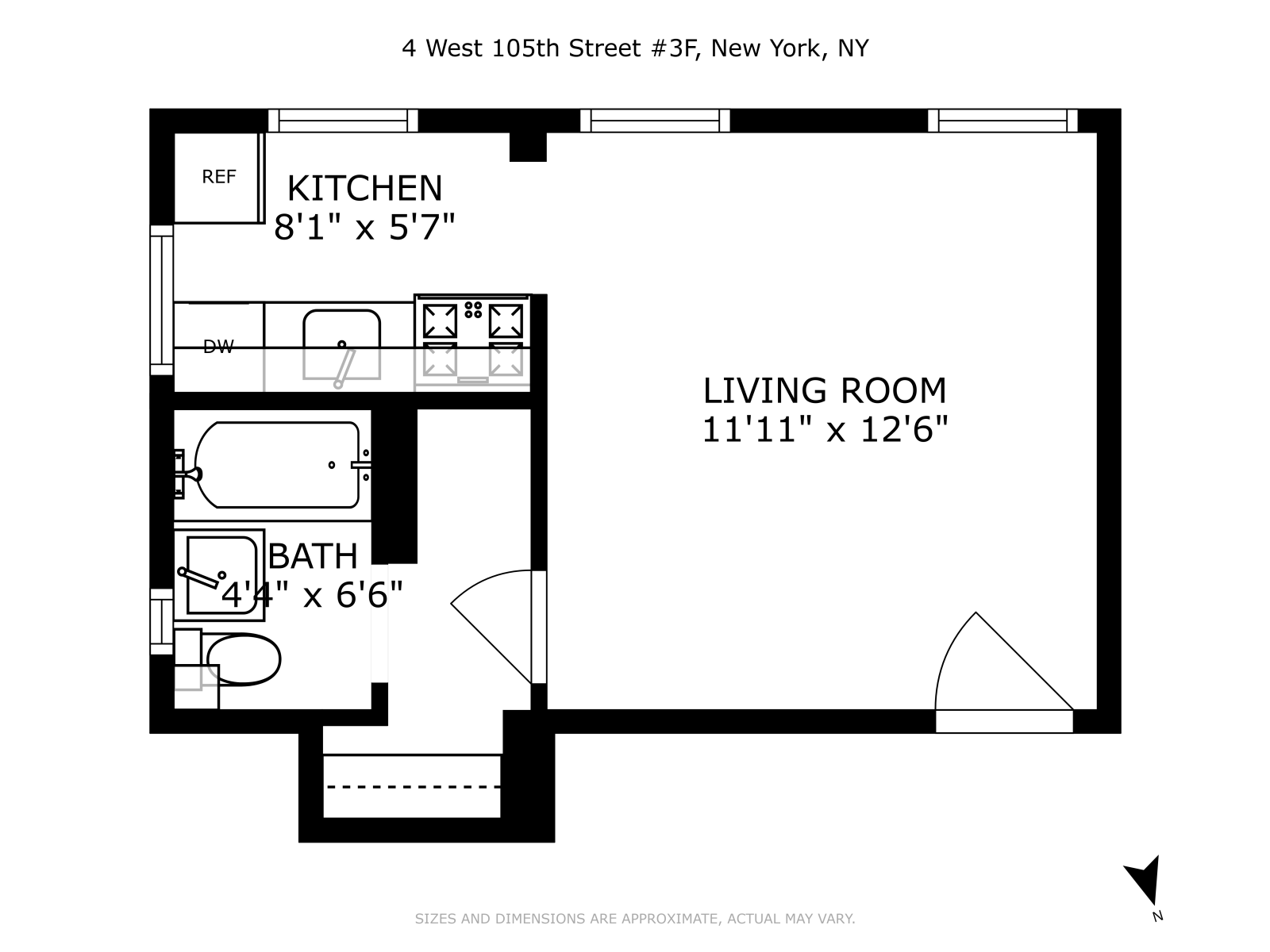 Floorplan for 4 West 105th Street, 3F