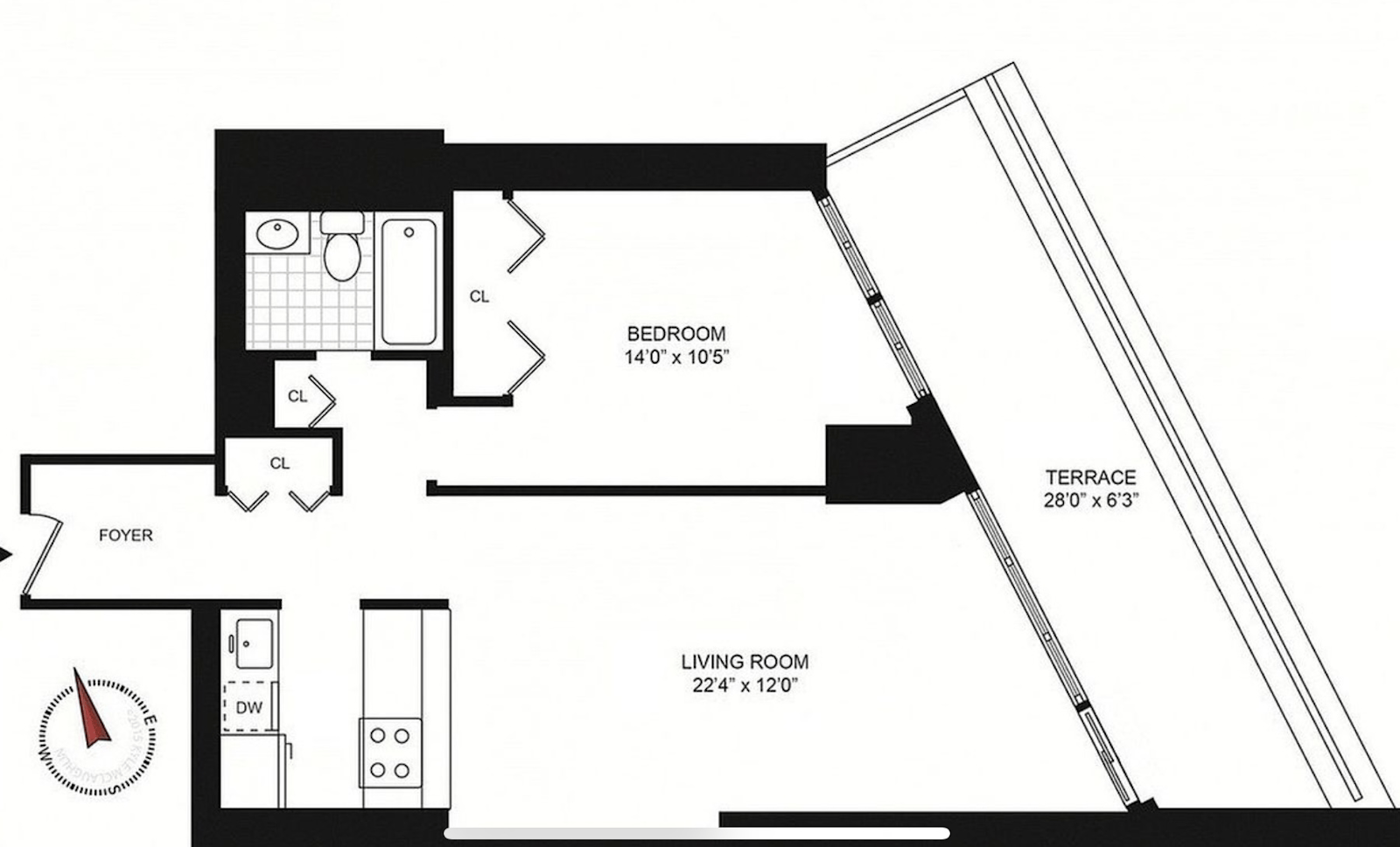 Floorplan for 1991 Broadway, 6C