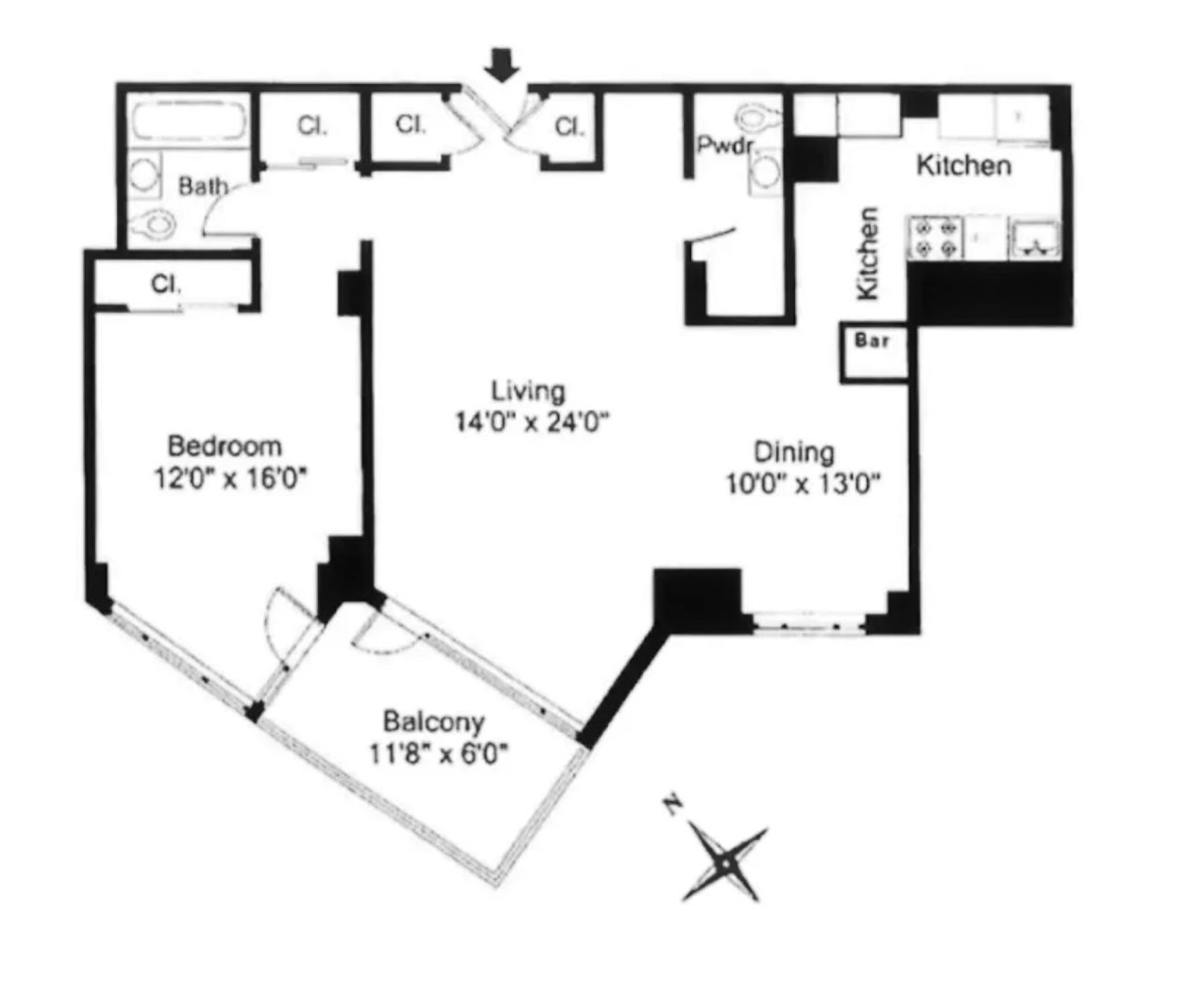 Floorplan for 60 Sutton Place South, 3EN