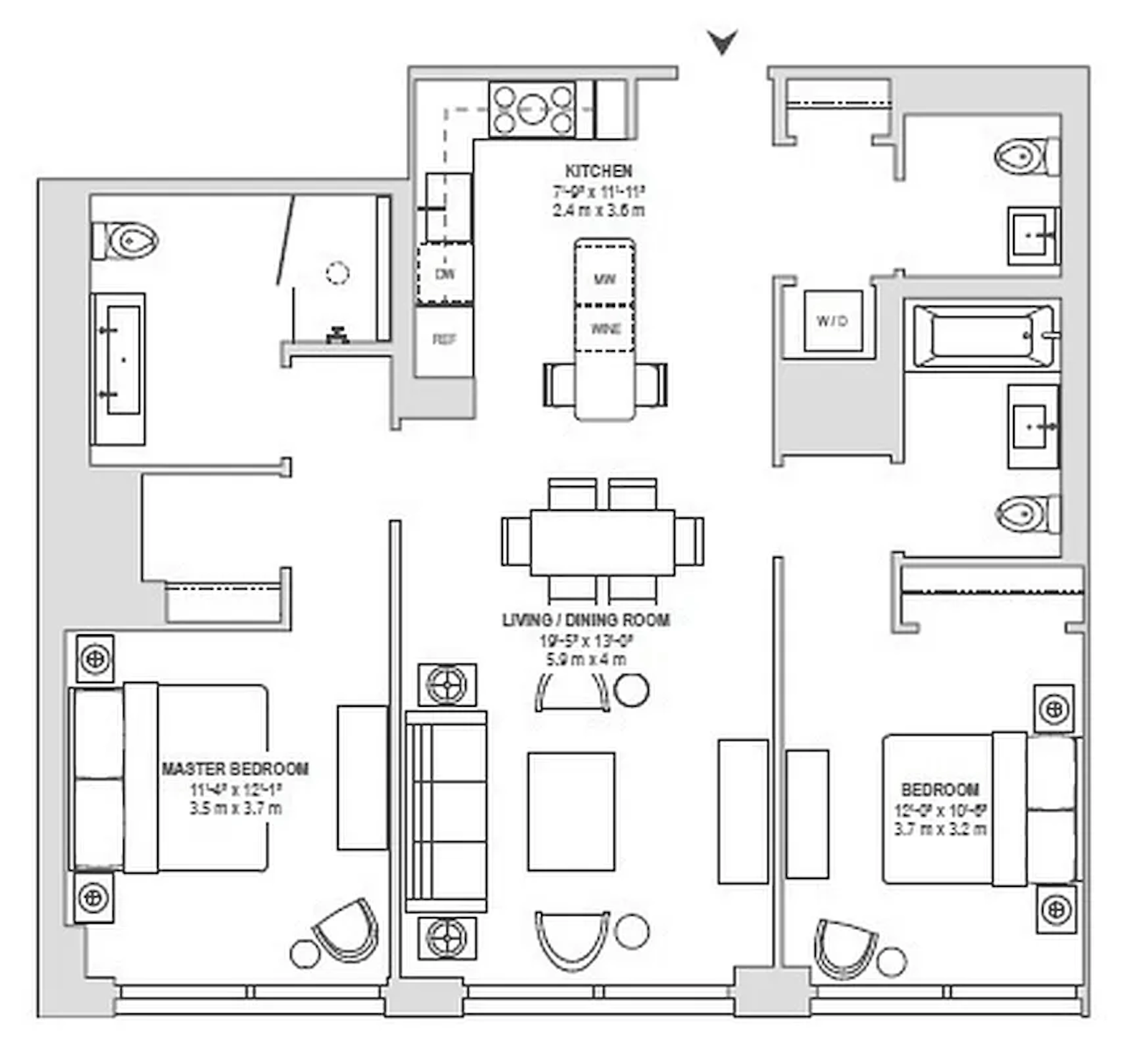 Floorplan for 77 Charlton Street, S7D