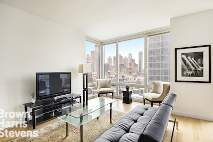 Rental Property at 247 West 46th Street 1002, Midtown West, NYC - Bedrooms: 1 Bathrooms: 1.5 Rooms: 3.5 - $5,700 MO.